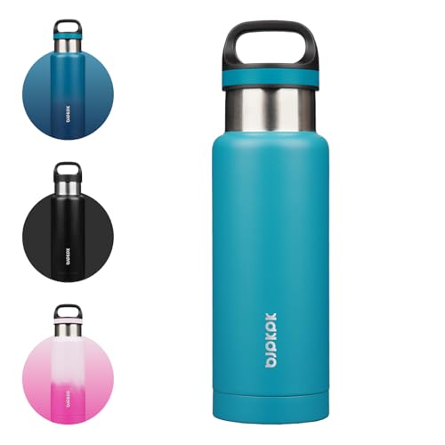 BJPKPK 18oz Insulated Water Bottle Stainless Steel Water Bottle with Handle - color: Laguna, size: 18 Ounces