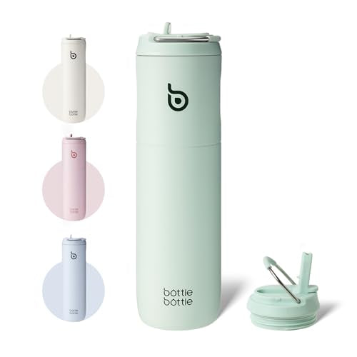 BOTTLE BOTTLE Insulated Water Bottle 24oz with Straw Lid and Handle Sports - color: Light Green
