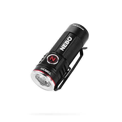 NEBO Torchy Rechargeable Pocket Flashlight | 1,000 Lumens, 5 Light Modes, Magnetic Base & Steel Clip, Water Resistant, LED Mini Flashlight for EDC & Camping, Includes Charging Cable - color: 1000 Lumen-Black