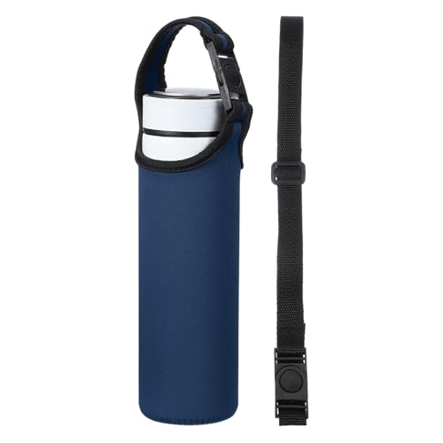 uxcell 2pcs Neoprene Water Bottle Sleeve, 15.5-20oz Insulated Water Glass Bottle Carrier Bag Collapsible Drink Bottle Sleeve Cover Holder with 2 Straps, Navy Blue - color: Navy Blue
