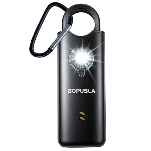 135dB Personal Safety Alarm for Women, SOS Strobe Alarm,Black - color: black