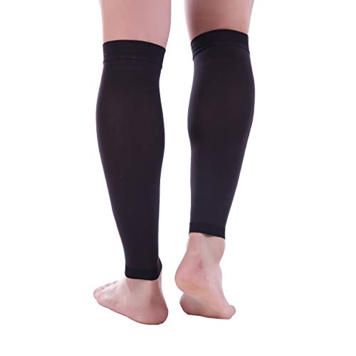 Doc Miller Compression Calf Sleeve for Men & Women, 20-30mmHg - color: Black, size: Medium REGULAR