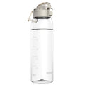 Opard Zip 32oz Plastic Water Bottle Dishwasher Safe, Leakproof Flip-Top Lid, BPA Free Tritan, Wide Mouth Reusable Sports Water Bottle for Gym Hiking Commuting Outdoor Travel and School - color: Clear Cream, style: 32 Ounces