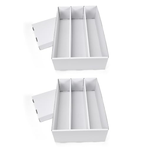 RLAVBL 2 Pack Trading Card Storage Box, 2700 Count Cardboard Card Boxes - size: 2 Pack (3 Row)