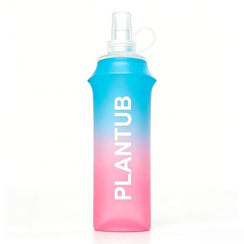 Soft Foldable Water Bottle, Gradient Blue and Pink - color: pink blue