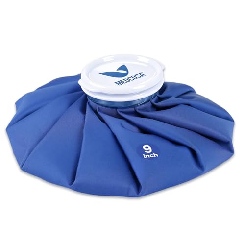 Medcosa Large Ice Bags 9 inches | One Size fits All | Stay Dry, Stay Cool with Our Reusable Soft Fabric Ice Pack | Ideal for Sport Injuries, R.I.C.E Treatment, Scrapes & Headaches - style: Ice Bag - 9 Inches