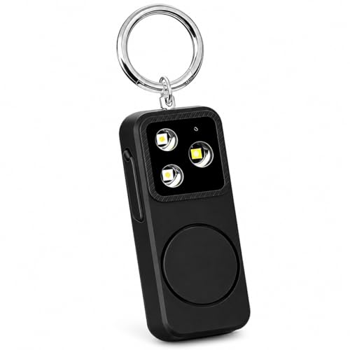 Personal Safety Alarm, Rechargeable 150dB Strobe Siren - color: Black
