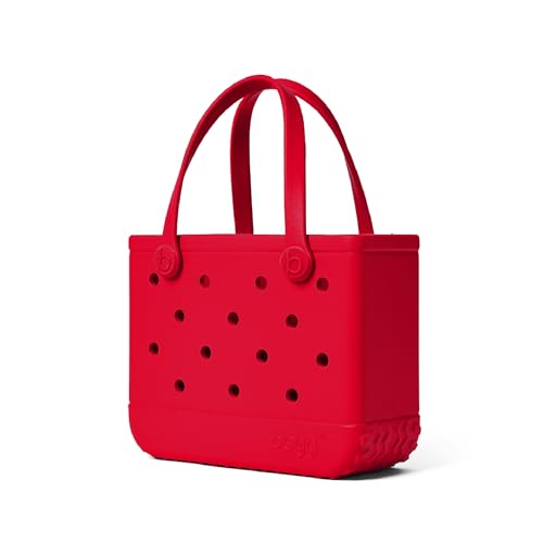 BOGG BAG Bitty Small Tote – 11” x 8.5” x 4.5” – Essential Bags for Beach, Pool, Boat, Sports, Tailgating, Cruise, Travel - color: Off to the Races Red