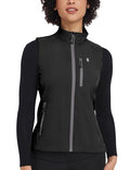 Little Donkey Andy Women's Lightweight Quick Dry Vest Windproof Summer Vest - color: Black, size: XX-Large