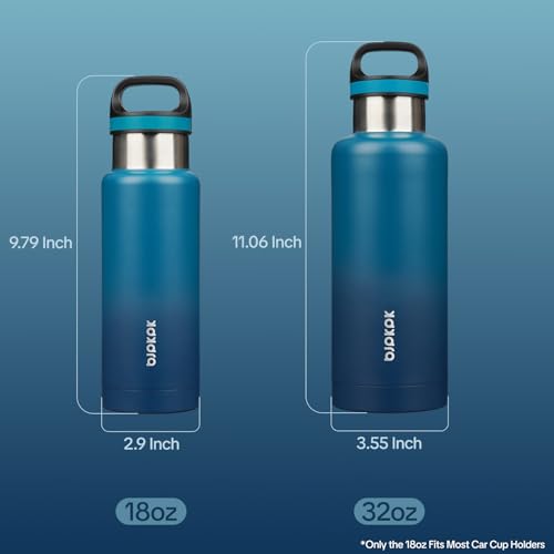 BJPKPK 18oz Insulated Water Bottle Stainless Steel Water Bottle with Handle - color: Indigo Black, size: 18 Ounces