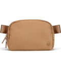 Pander Nylon Fanny Pack for Women, Two-Way Zipper Crossbody Bag - color: Caramel Brown