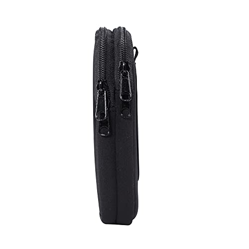 Dual Layer Universal Neoprene Cell Phone Sleeve, Zip Wallet Belt Loop Holster for iPhone 17 16 15 14 13 12 11 Pro Max Samsung Galaxy A17 16 S26 Ultra Google Pixel 10 Pro XL OnePlus 15 (Black) - color: Black