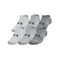 Under Armour Unisex Adult Essential No Show Socks (6-Pairs) - color: (025) Castlerock / Castlerock / Anthracite, size: Small