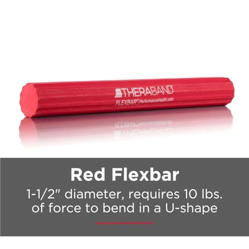 THERABAND FlexBar Resistance Bar, Physical Therapy, Flex, Elbow, Wrist, Red, Light (Pack of 12) - color: Red (Old)