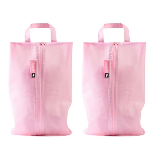 pack all Shoe Bag for Travel, Water-Resistant Shoe Pouch for Sports - color: Pink, style: 2 Pack
