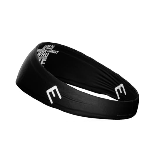 40+ Designs! Unisex Headband/Sweatband. Best for Sports, Fitness, Working Out, Yoga. Tapered Design - color: Philippians 4:13 Cross