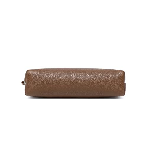 Small Makeup Bag for Purse, Leather Cosmetic (Toffee Brown) - color: PU/Toffee Brown