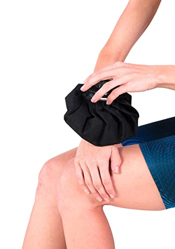 ICE20 Refillable No-Leak Ice Pack Bag with Easy Open Cap - Soft Cotton Ice Bags for Injuries - Reusable - Cold Therapy Wraps for Elbow, Knee, Ankle, Back, and Arm