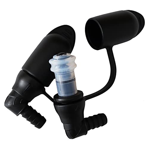 Hydration Bladder Bite Valve Replacement Mouthpiece Fit for Any Water Backpack and Most Brands, with Manual Switch Valve - color: 2 Pack 90 degree black