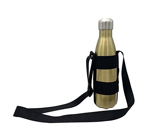 Wanty Water Bottle Carrier Sling Water Bottle Holder with Adjustable Shoulder Strap for Walking Short Hiking, Elastic Fastening Strap Fit for 12-40Oz (Exclude Water Bottle) (2 Elasticated Band)