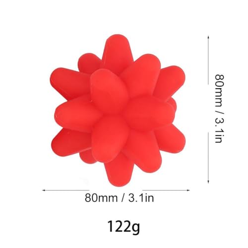 Massage Ball Silicone,Spiky Massage Ball for Trigger Point Massage, Deep Tissue Tai Chi Ball for Myofascial Release Acupoint Stimulation Exercise Recovery(Red)