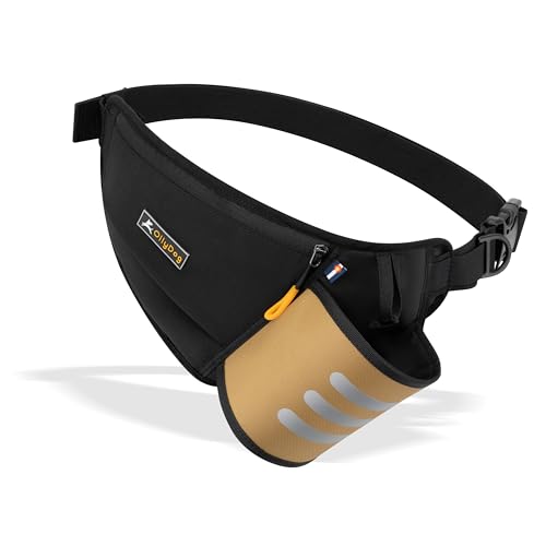 OllyDog Hydro-Slim Pack – Adjustable Belt Bag/Fanny Pack with Reflective Lining, Water Bottle Holder, Leash Attachment & Phone Pocket, Ideal for Hands-Free Dog Walking, Running & Hiking (Elmwood) - color: Elmwood