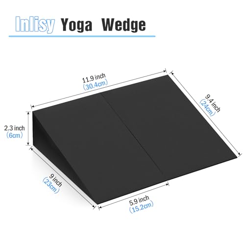 Yoga Wedge Block Inlisy Foam Squat Wedges Slant Board, 2 Pcs Calf Stretcher
