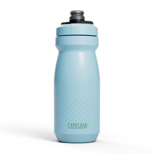 CamelBak Podium Bike Squeeze Water Bottle, High‑Flow Easy‑Squeeze Design for Cycling Performance, 21oz, Crystal Blue - color: Crystal Blue