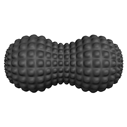 SELEWARE Peanut Massage Ball, Double Lacrosse Roller for Muscle Relief - color: Black