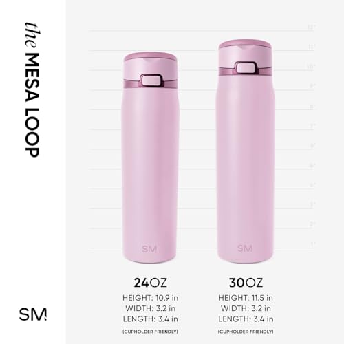Simple Modern Water Bottle with Straw & Handle | 24oz | Pink - color: -Pink Champagne, size: 24 Ounces