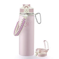 GOSWAG 24oz Insulated Stainless Steel Travel Water Bottle, 2 Lids - color: Matte Pearl Pink