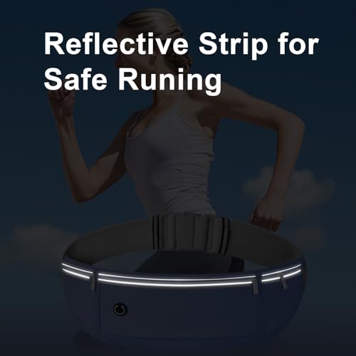 Slim Running Belt for Women Men,Runners Fanny Pack Phone Holder,Money Belt,Running Gear Accessories,with 3 Pockets.(Blue) - color: Blue