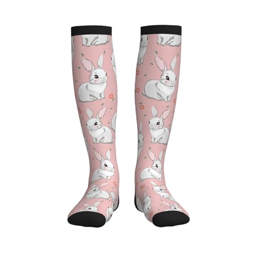 Crazy Fun Compression Socks, Unisex Knee High Support Socks - color: Rabbit