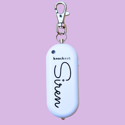 Knockout Siren - Marble - Personal Security Alarm Keychain - Rechargeable - Easy to Use - Super Loud - 130 DB - LED Flashlight - Emergency Safety Alarm for Women, Men, Children, Elderly - TSA Approved - color: Marble