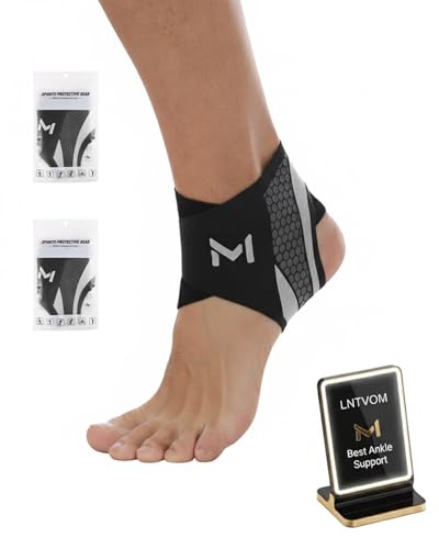 Ankle Brace Compression Support Stabilizer Lace-Up Sports Basketball Sprain Recovery Men Women Adjustable Foot Ankle Orthopedic Grade Tendonitis Protection (gray-2pcs) - color: gray-2pcs
