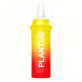 Soft Foldable Water Bottle, TPU, Collapsible Flask for Outdoor Sports, Hiking, Cycling, Running, Without stand up ability, Gradient Blue and Pink - color: yellow red