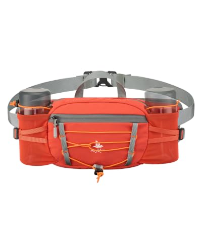 Fanny Pack with 2 Water Bottle Holder for Women Men, Waist Bag - color: Orange