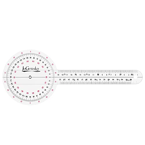 12 Inch Goniometer for Orthopaedic Use, 360 Degree Large Size Plastic Goniometer，Physical Therapy Angle Protractor Ruler for Knee Joints, Elbow, Shoulder or Hip, 3 Pieces (3)