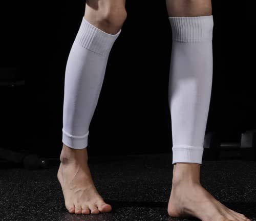 2 Pack Pro Soccer Leg Sleeves Socks/Compression for Calf - over the calf,ootball, baseball, basketball,rugby - color: White