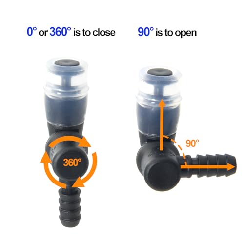 Hydration Bags Bite Valve Mouthpiece Replacement Bite Valve Replacement - style: 2 Pack (Black with Cover)