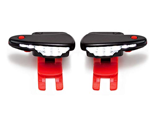 Night Tech Gear Running Shoe Lights – Hands-Free LED Lights for Runners, Trail Runners & Joggers – High Visibility Night Running Gear – Waterproof & Rechargeable - color: Red