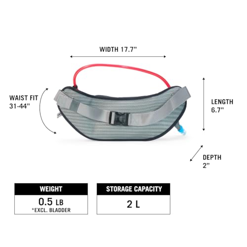 USWE Zulo Hydration Hip Pack - with Organizer and Side Pockets, Bounce Free Hip Belt (2L, Yellow) - color: Yellow, size: 2L