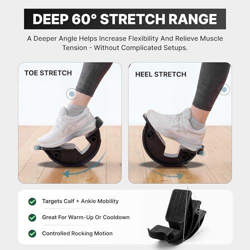 DMoose Fitness Foot Rocker & Foot Stretcher for Plantar Fasciitis & Achilles Tendonitis - Deep Hamstring & Heel Stretch for Improved Flexibility & Pain Relief - Durable & Non-Slip Calf Stretcher