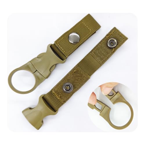 pson 4Pcs 1.37 Inch Portable Water Bottle Clip Holder, Hanging Bottle Buckle Keychain Ring for Outdoor Camping Hiking Travel(Khaki) - color: Khaki