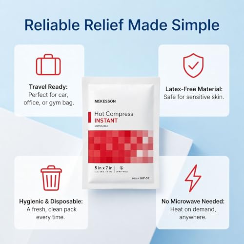 McKesson Instant Hot Packs, Instant Hot Compress, 5 x 7 in - color: Red, size: 5x7