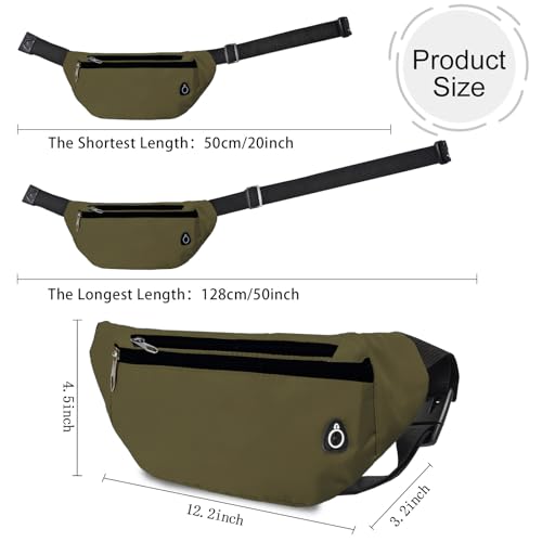 Fanny Pack for Women Men,Crossbody Water Resistant Sports Waist Bag Pack - color: 1pack-darkgreen
