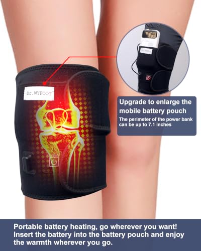 Heated Knee Wrap, Knee Heating pad (1 Piece Black-New)