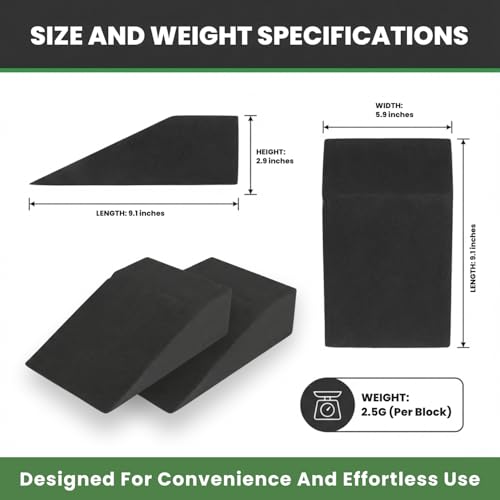 2 Pack Squat Wedge Blocks, Heel Elevated Squat Slant Board for Weightlifting, Calf Stretching, Mobility and Balance