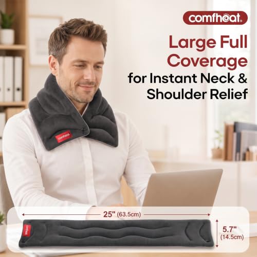 Microwave Heating Pad for Neck Pain Relief Moist Heat FSA Eligible - color: Gray-new