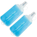AXEN Soft Flask TPU Foldable Running Hydration Flask, Soft Collapsible Water Bottle for Hydration Pack Cycling Marathon Running Hiking - color: Blue Pack of 2-250ml